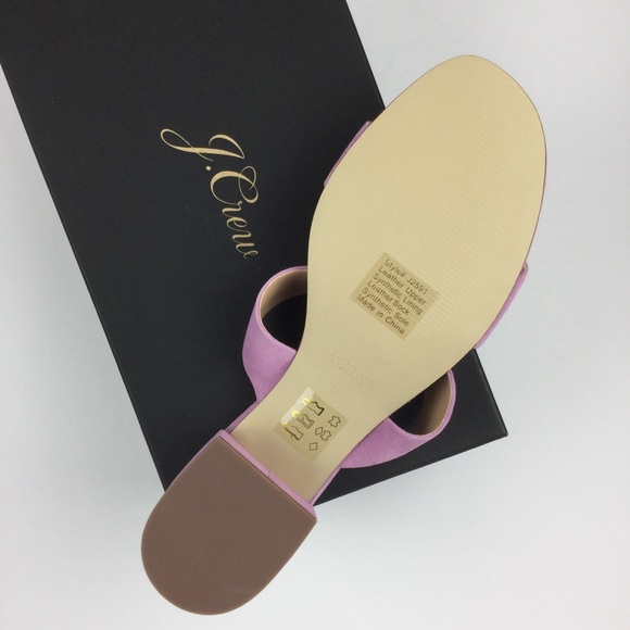 J. Crew NEW Lilac Suede Double Strap Slide Sandals - Picture 5 of 8
